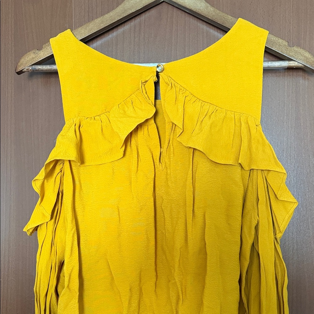 Maeve Ruffle Cold-Shoulder Tank Top - Mustard - Picture 3 of 4